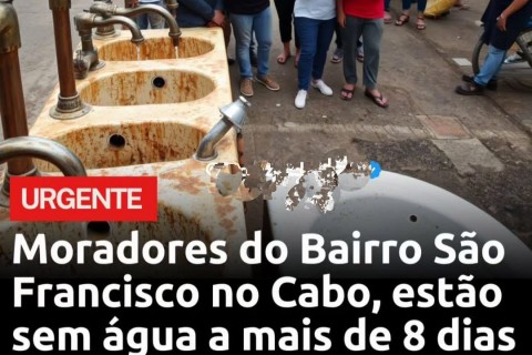 Moradores do Bairro São Francisco estão reclamando com a falta de água a dias!